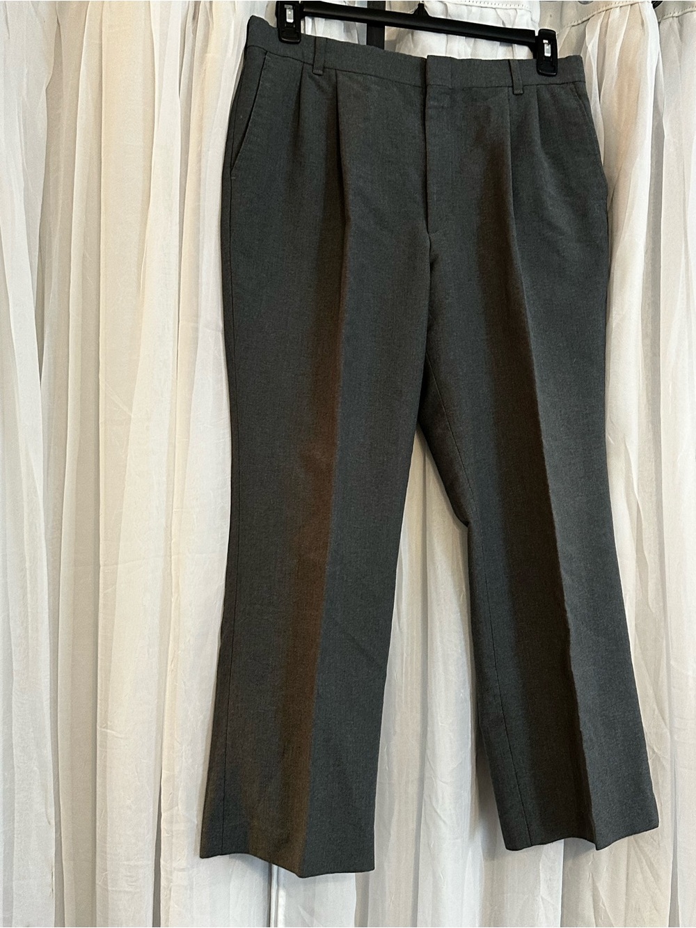 Men's Classic Pleated Dress Pants - Charcoal Gray - Picture 2 of 8